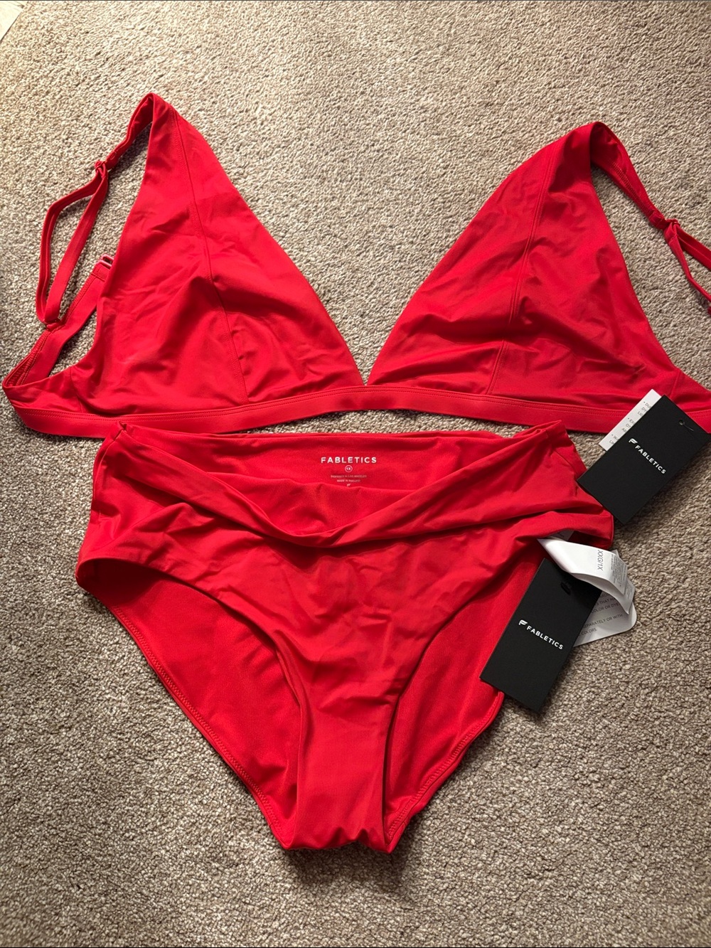 Fabletics Red Triangle Bikini Set- tags removed